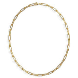 Bullion Gold Textured Paper-Clip Link Chain Necklace in Gold