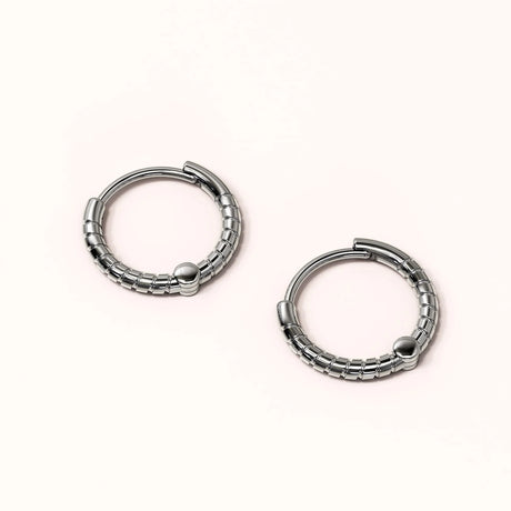 Solid 925 Sterling Silver Helical Huggie Earrings in Silver