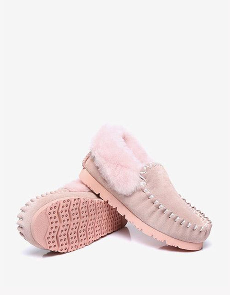 Popo Cow Suede Moccasin in Pink