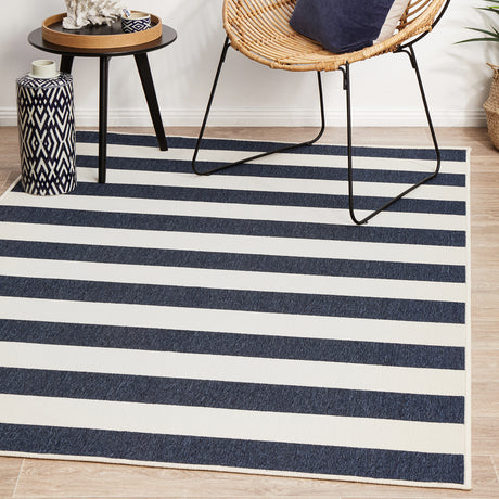 Seaside 4444 Navy White Rug