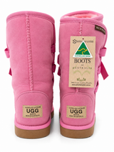 Australian Leather Ugg Kids Lace Up Tall - Pink - AU5