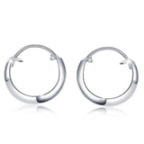 Solid 925 Sterling Silver Classic V-Line Hoop Earrings