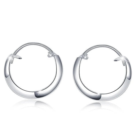 Solid 925 Sterling Silver Classic V-Line Hoop Earrings
