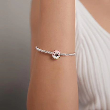 Solid 925 Sterling Silver Friendly Guinea Pig Cake Pandora Inspired Charm