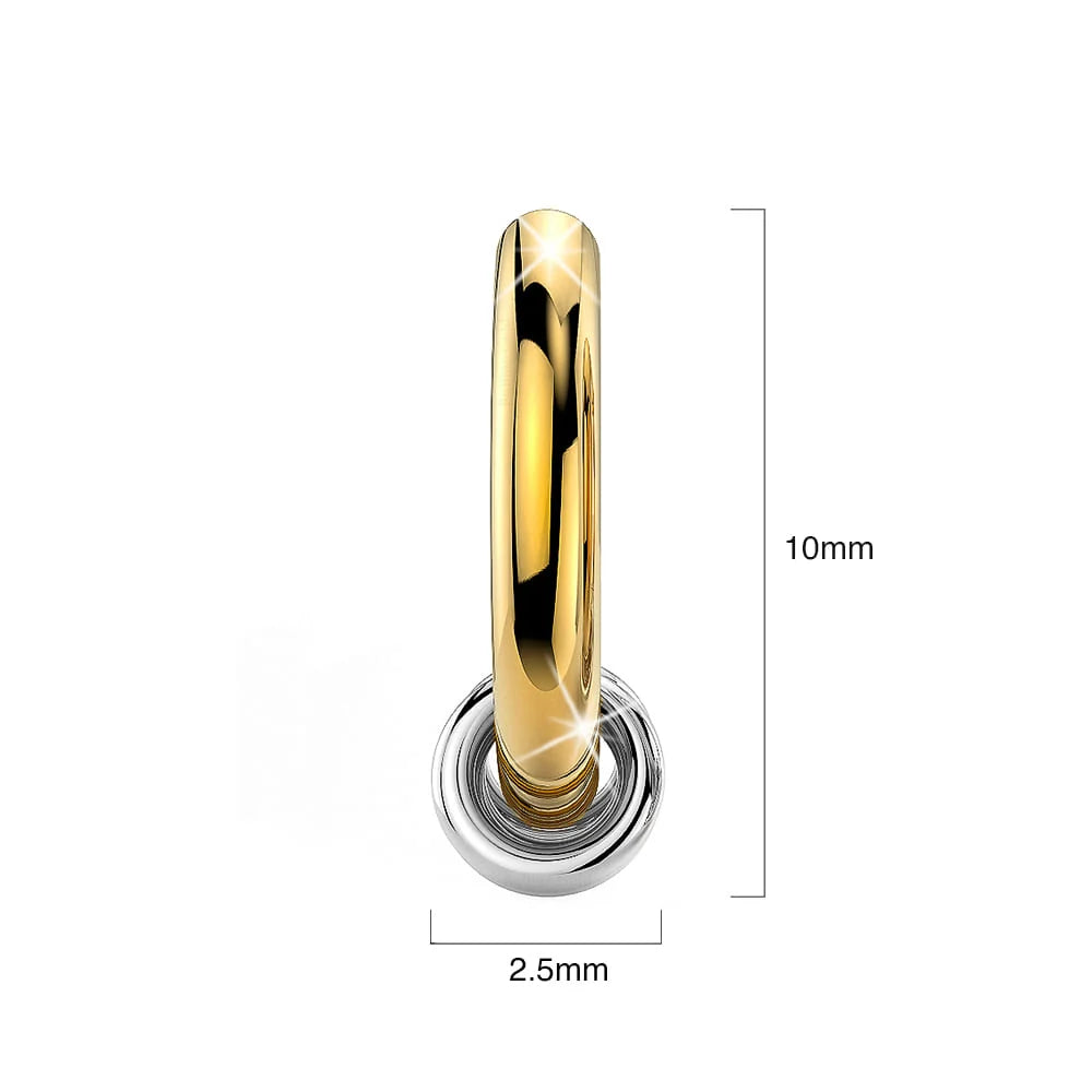 Bullion Gold Flawless Illusion Hoop Earrings 10mm