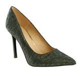 Bosccolo Womens Spike Heels Linen - Dark Green