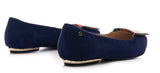 Bosccolo Womens Ballerina - Navy Blue Suede