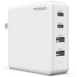 TODO 100W GaN USB C Travel Charger Adaptor Universal Charging Station 4 Port 5A World Adapter