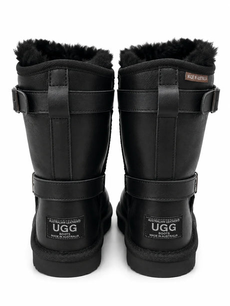 Australian Leather Ugg Classic Short Harness Leather - Black - AU5