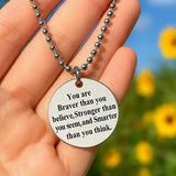 Bullion Gold Brave Inscriptions Pendant Necklace