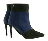 Bosccolo Womens Spike Heel Boots - Navy Blue/Black Nubuk