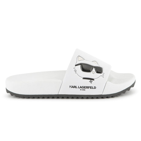 Karl Lagerfeld Girls Fete Musique D3 Aqua Slides - White
