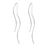 Solid 925 Sterling Silver Sleeky Dany Threader Earrings