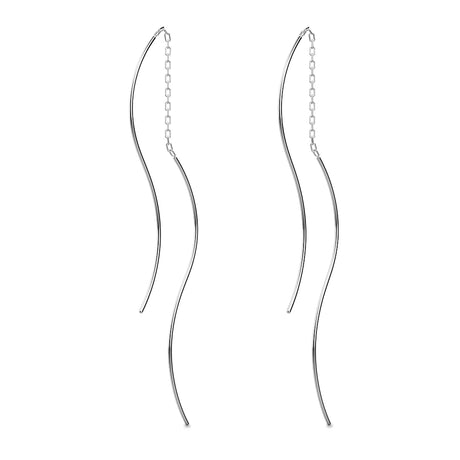 Solid 925 Sterling Silver Sleeky Dany Threader Earrings
