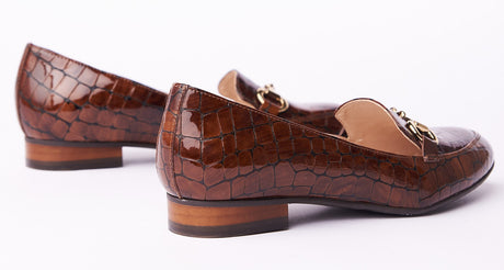 Bosccolo Womens Moccasin - Ginger Croco