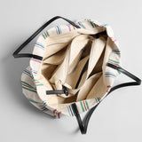 Striped Canvas Tote Bag - Rainbow