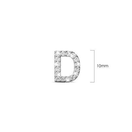 Solid 925 Sterling Silver Glamour Alphabet Letter Earrings