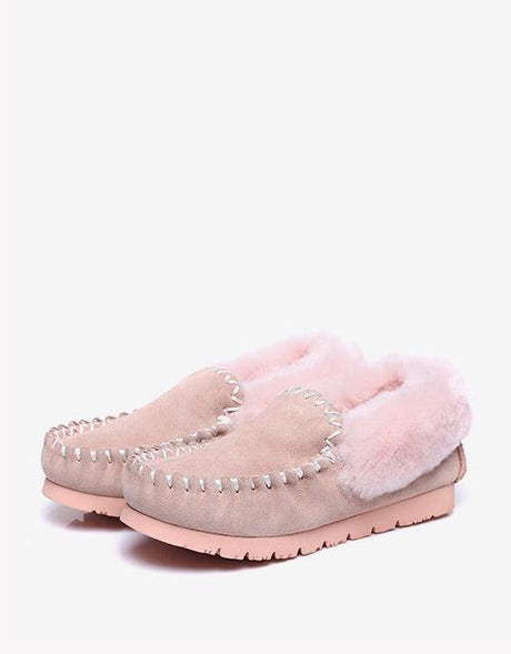 Popo Cow Suede Moccasin in Pink