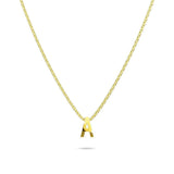 Bullion Gold Initials Brick Alphabet Letter Necklace Gold Layered Steel Jewellery