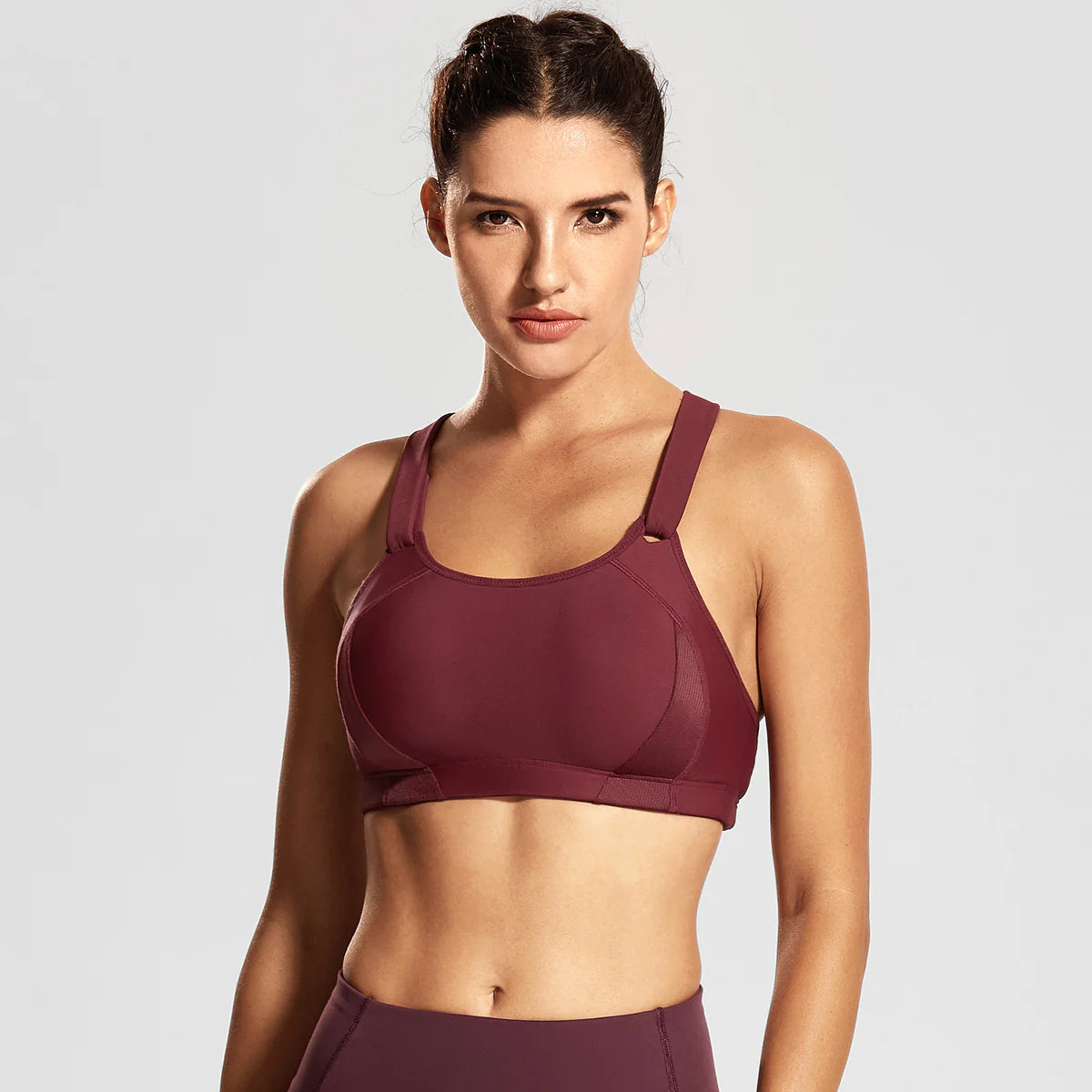 Ultra Max High Performance Padded Wireless Sports Bra - Wine
