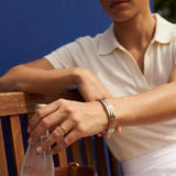 Bullion Gold Solid Golf Bangle 3mm Rose Gold Layered