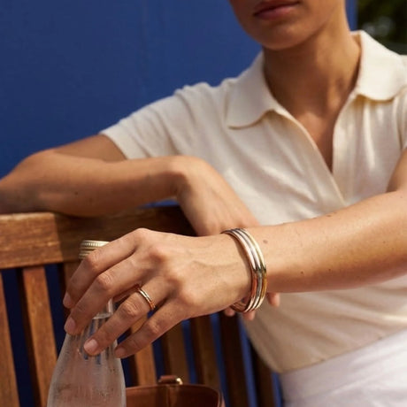Bullion Gold Solid Golf Bangle 3mm Gold Layered