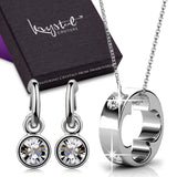 Boxed Necklace and Earrings Set Embellished with SWAROVSKI® Crystals