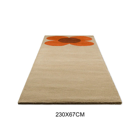 Orla Kiely Flower Placement Pumpkin - Ecru 158203 Runner Rug