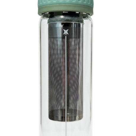 Glass is Greener + carry cover - 750 ml - Tea Brew Bottle - Matcha print