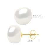 Earrings Yellow Gold - Natural White - Longueur 42 cm