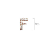 Solid 925 Sterling Silver Glamour Alphabet Letter Earrings Rose Gold