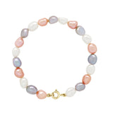 Bracelet Baroque Baroque Freshwater Pearl Lavender & Multicolour 6-7mm