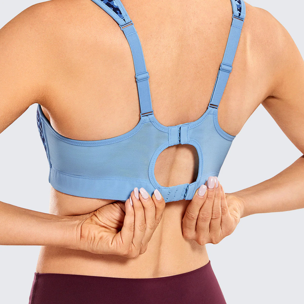 Quick Dry High Impact Padded Wireless Sports Bra - Blue