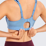 Quick Dry High Impact Padded Wireless Sports Bra - Blue