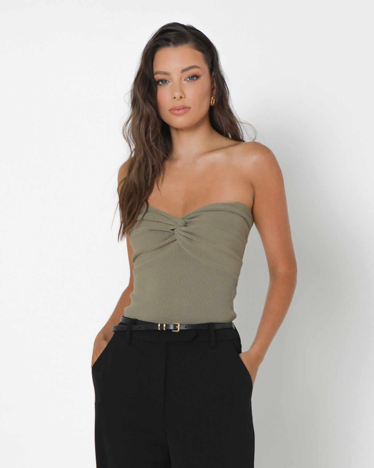 Madison The Label Mae Knit Top - Sage