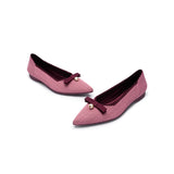 Sarah Casual Pearl Bow Commuter Flats - Pink