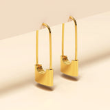 Bullion Gold Dainty Lock Earrings in Gold