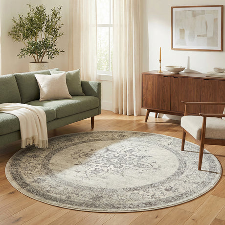 Century 977 Silver Round Rug