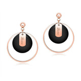 Bullion Gold Geometric Love Loop Dangle Earrings