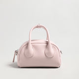 Mini Leather Bowling Top-Handle Bag - Pink