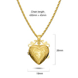 Bullion Gold Floral Heart Photo Locket Necklace