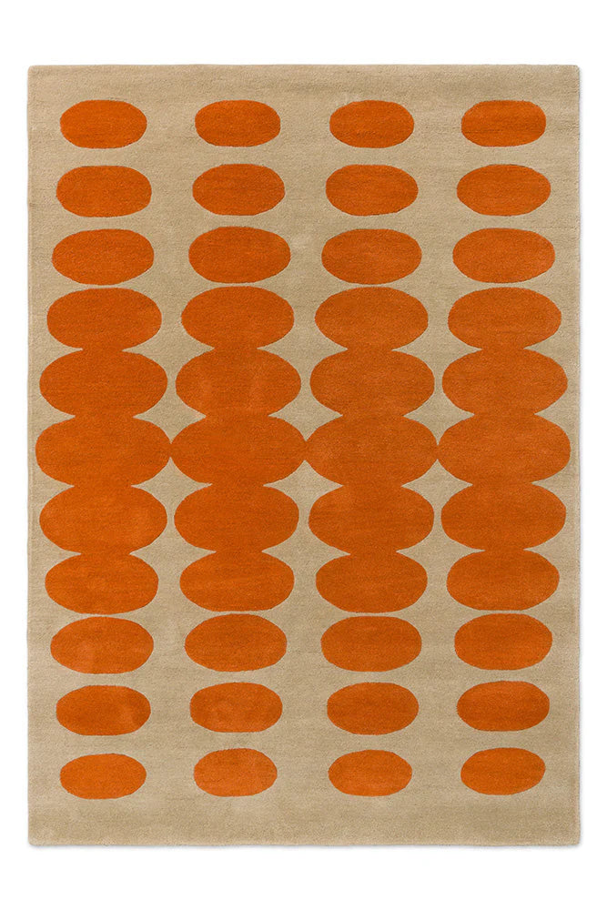 Orla Kiely Optical Oval Orange - Sand 157703 Rug