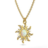 Bullion Gold Celestial Opal Sun Necklace