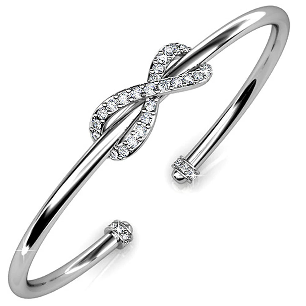 Krystal Couture Infinity Knot Bangle Embellished with SWAROVSKI Crystals