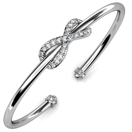 Krystal Couture Infinity Knot Bangle Embellished with SWAROVSKI Crystals