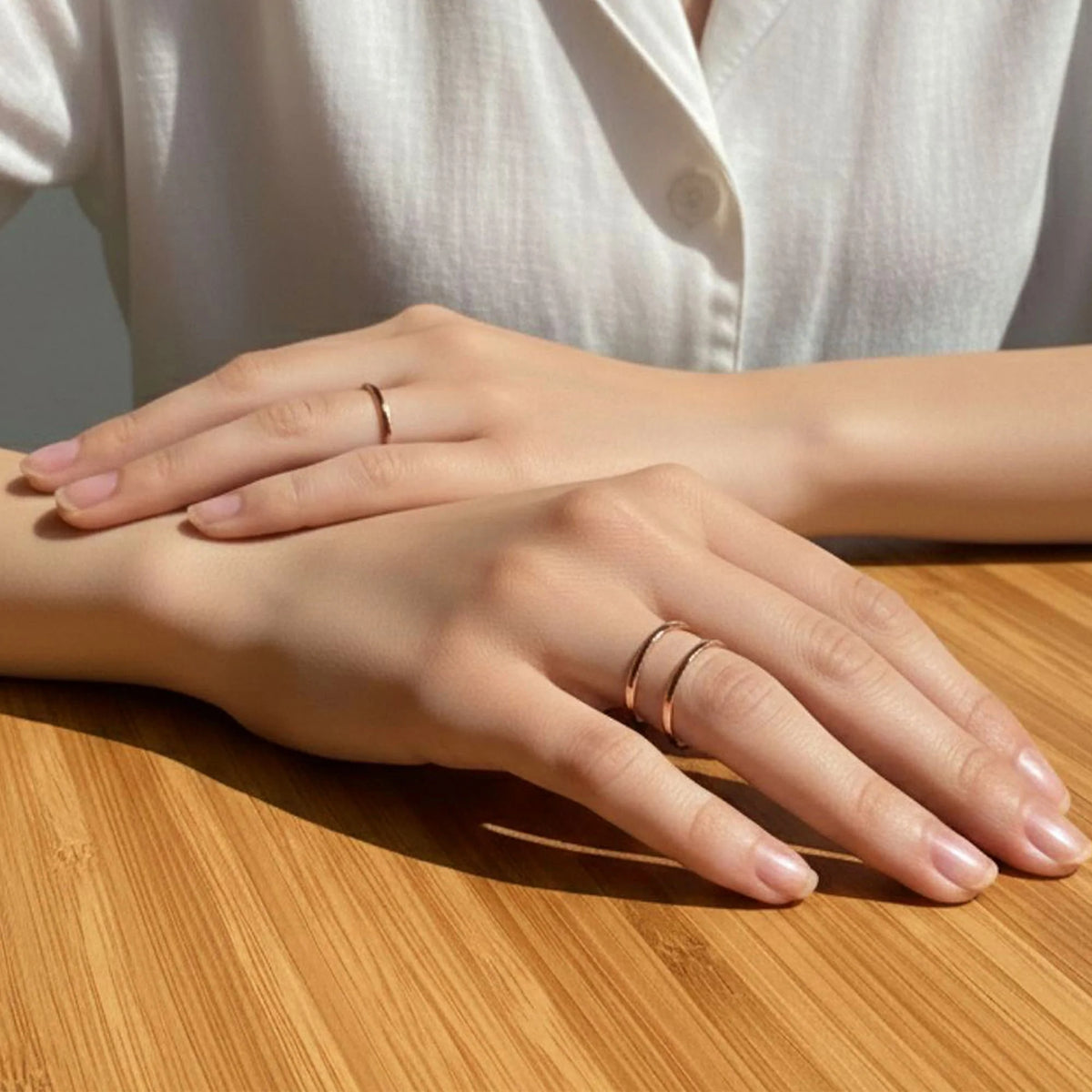 Bullion Gold Rheda Classic Tubular Ring in Rose Gold
