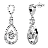 Krystal Couture Periwinkle Teardrop Earrings Embellished with Crystals from SWAROVSKI in White Gold