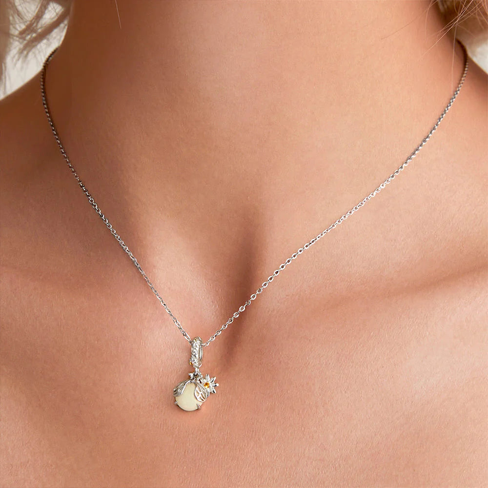 Solid 925 Signature Silver Bug Sparkle Charm