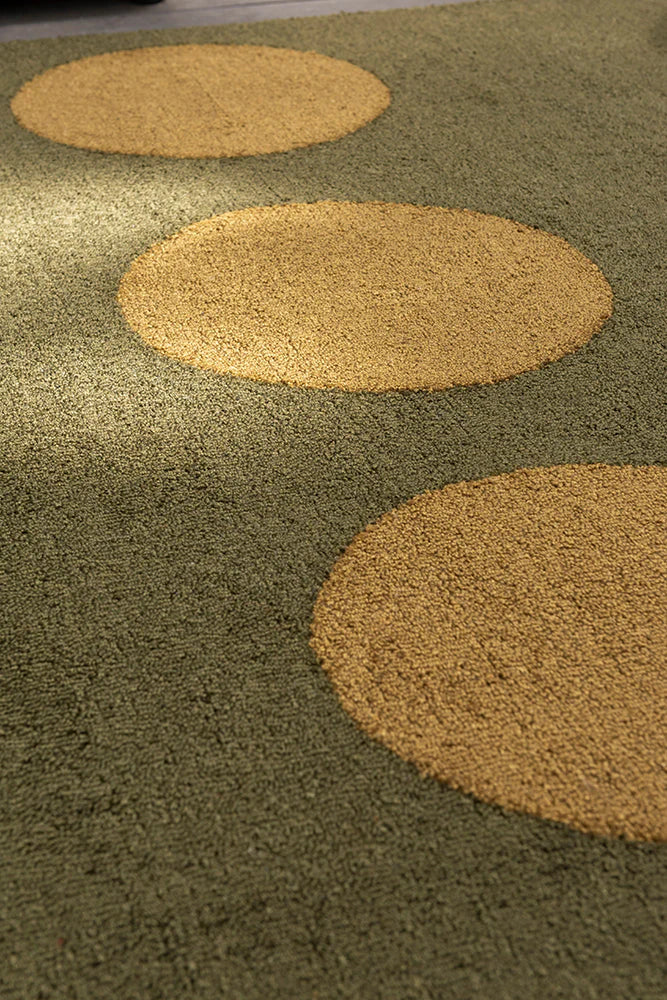 Brink & Campman Habitat Festival Dots Olive Green 495817 Outdoor Rug