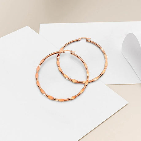 Bullion Gold Fem Hammered Hoop Earrings 60mm
